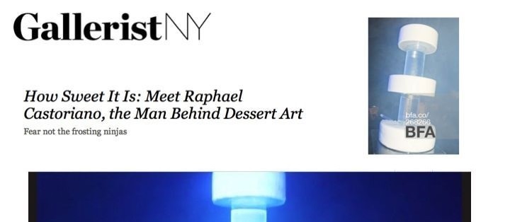 Baker Carolina Montoya with Anselm Reyle's cake for Art Basel Miami Beach